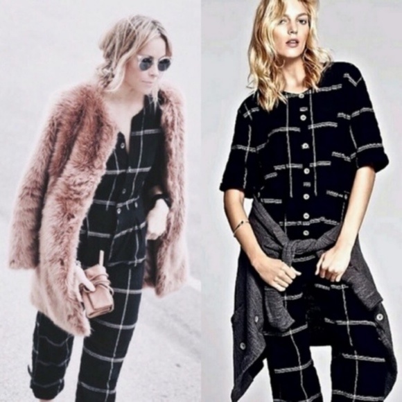 Free People Pants - FP Keep It In Check Relaxed Piece Plaid Jumpsuit